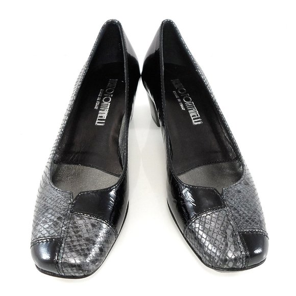 NIB$285 Renzo Fontanelli Italy Vanto Contrast Leather Slip-On Pump Low Heel Sz 4 - Picture 2 of 13